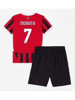 AC Milan Alvaro Morata #7 Replika Hemmakläder Barn 2024-25 Kortärmad (+ byxor)